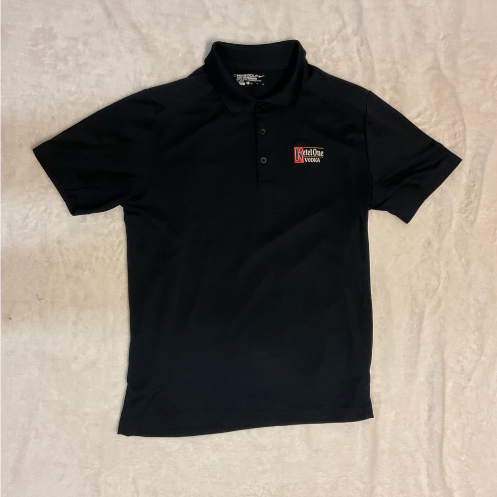 Nike Golf black Dri-fit polo. Size M. Excellent condition. Ketel One logo.